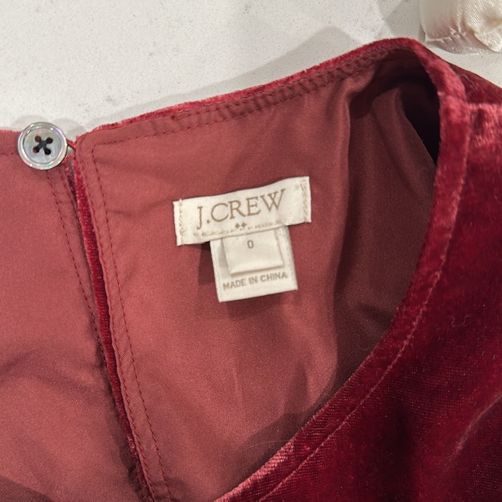 J. Crew Red Velvet Top - Picture 3 of 3